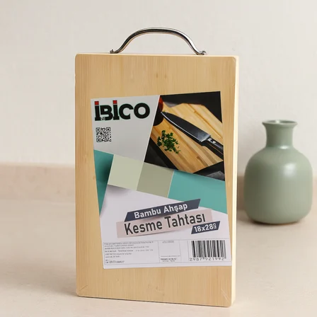 bambu kesim tahtası 18x28x1.7 cm - metal kulplu