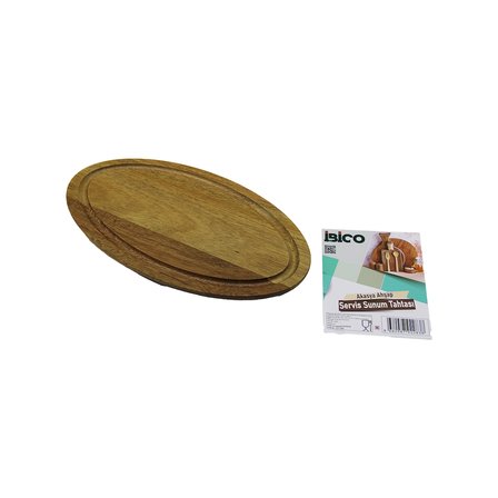 Akasya Oval Ahşap Servis Tepsisi (Kenar Kanallı) 24.8x13.8x1.4 cm