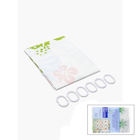 PVC Banyo Duş Perdesi 90x180 cm - 2'li, 12 Halka