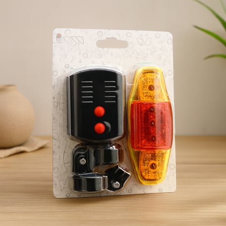 Bisiklet 3in1 Korna COB LED Fener Sinyalli Stop Lambası (Pilli)