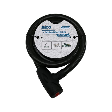 Anahtarlı Çelik Tel Bisiklet ve Motor Kilidi 20mm x 150cm