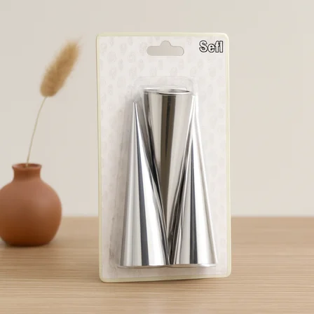 Metal Pasta Dekorasyon Kalıbı 3lü (Çap 3.4 cm x 12 cm)