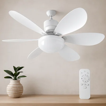 Kumandalı 2si1 Arada Tavan Vantilatör Avize 40W 6 Kanat