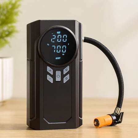 Akü Takviyeli 4-in-1 Kompresörlü Hava Pompası (12V, Dijital Ekran)