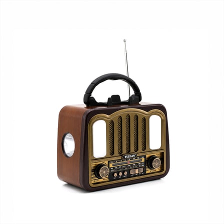 Şarjlı Bluetooth FM Radyo Hoparlör (USB/TF MP3, Nostaljik İbreli)