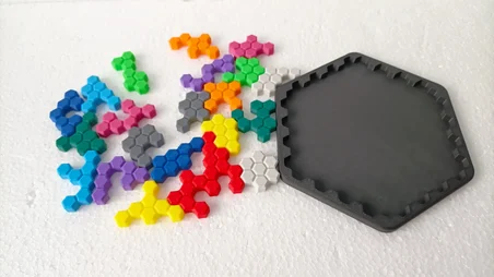 3D Baskı Montessori Altıgen Puzzle - Eğitici Petek Zekâ ve Mantık Oyunu