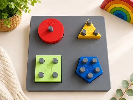 3D Baskı Montessori Şekil Eşleştirme Oyunu - Eğitici İnce Motor Beceri Seti