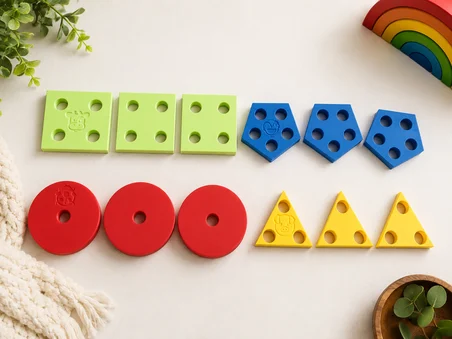 3D Baskı Montessori Şekil Eşleştirme Oyunu - Eğitici İnce Motor Beceri Seti
