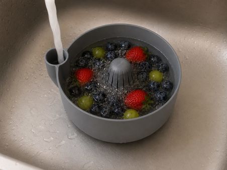 3D Baskı Meyve Yıkama Süzgeci - Musluk Altı Pratik Sebze ve Meyve Yıkama Kabı