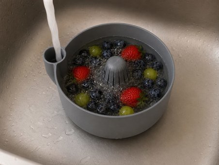 3D Baskı Meyve Yıkama Süzgeci - Musluk Altı Pratik Sebze ve Meyve Yıkama Kabı