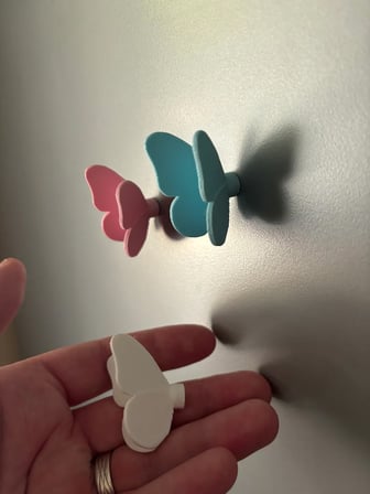 3D Baskı 3lü Kelebek Magnet Seti - Dekoratif Buzdolabı ve Metal Pano Süsü