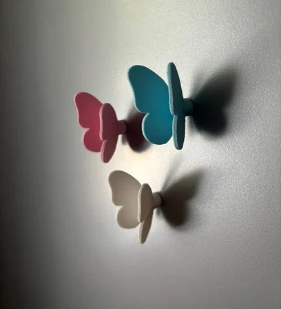 3D Baskı 3lü Kelebek Magnet Seti - Dekoratif Buzdolabı ve Metal Pano Süsü