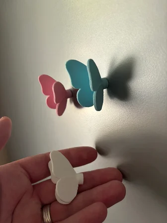 3D Baskı 3lü Kelebek Magnet Seti - Dekoratif Buzdolabı ve Metal Pano Süsü