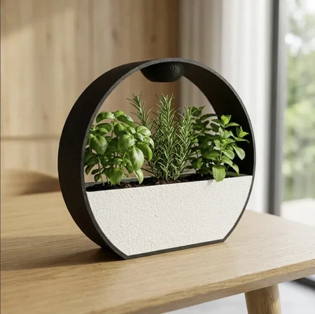3D Baskı Kendinden Sulamalı Dekoratif Saksı - Otomatik Sulama Sistemli Modern Bitki Saksısı