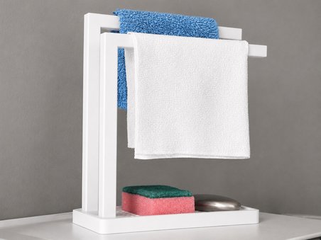 3D Baskı Havluluk ve Sabunluk Organizer - Lavabo Üstü Çok Amaçlı Düzenleyici-Beyaz