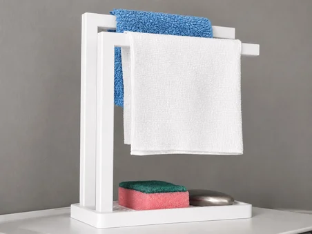 3D Baskı Havluluk ve Sabunluk Organizer - Lavabo Üstü Çok Amaçlı Düzenleyici-Beyaz