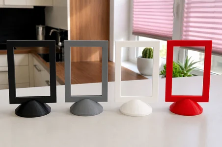 3D Baskı Modern Fotoğraf Çerçevesi - Masaüstü ve Raf Üstü Dekoratif Resimlik-Beyaz