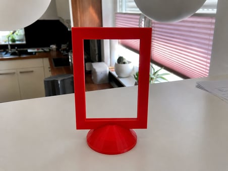 3D Baskı Modern Fotoğraf Çerçevesi - Masaüstü ve Raf Üstü Dekoratif Resimlik-Kırmızı