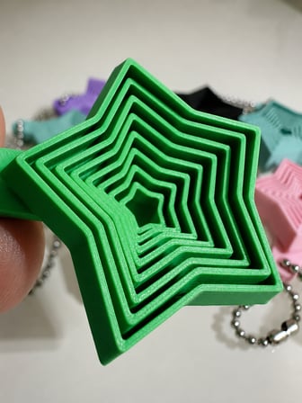 3D Baskı Yıldız Fidget Anahtarlık - Hareketli Stres Oyuncağı ve Çanta Aksesuarı-Yeşil