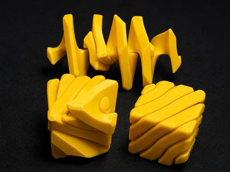 3D Baskı Fidget Puzzle Küp - Hareketli Dönüşebilen Stres Giderici Zeka Oyuncağı, Masaüstü Fidget Küp-Sarı