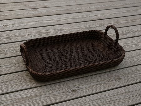 3D Baskı Çok Amaçlı Dekoratif Organizer Tepsisi - Masaüstü Düzenleyici, Banyo ve Mutfak Saklama Tepsisi-Kahverengi