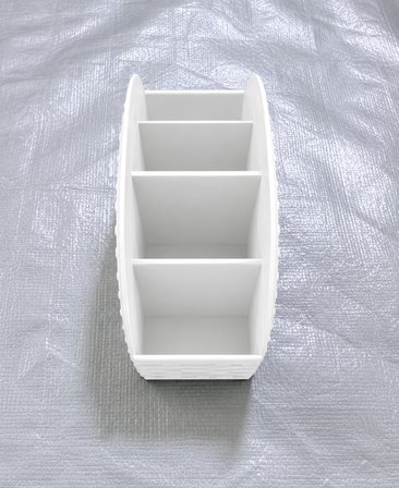 3D Baskı Uzaktan Kumanda Organizeri - Çok Bölmeli TV Kumandası Masaüstü Düzenleyici-Beyaz