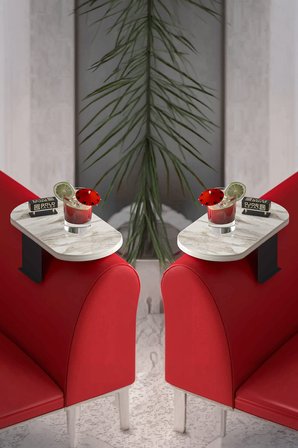 Ikili (2 Adet) Yan Sehpa Ayarlanabilir Tepsi Dekoratif Modern Tepsi Oval