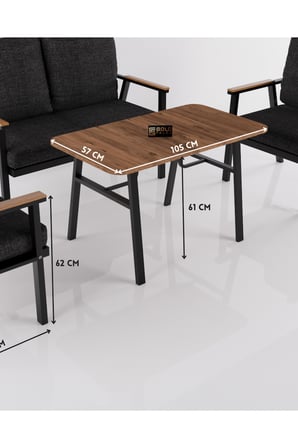Bahçe Masası Ahşap Balkon Teras Cafe Masa Modern Dış Mekan Masa 9832 Atlantik Çam (Sadece Masa)