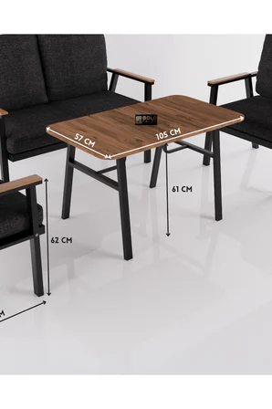 Bahçe Masası Ahşap Balkon Teras Cafe Masa Modern Dış Mekan Masa 9832 Atlantik Çam (Sadece Masa)