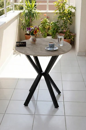 Yuvarlak Masa Traverten Ekru 70 cm