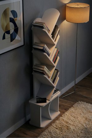 Yaprak Kitaplık Suntalam Beyaz 45x132
