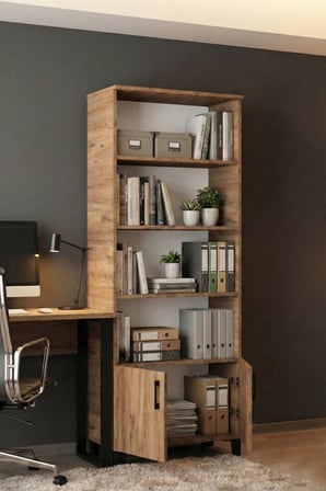 Çok Amaçlı Kitaplık Suntalam Kahverengi 75x190