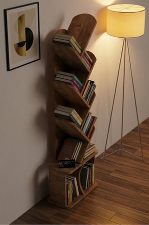 Yaprak Kitaplık Suntalam Kahverengi 45x132