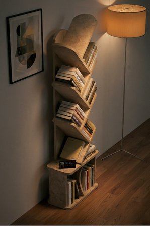 Yaprak Kitaplık Suntalam Ekru 45x132