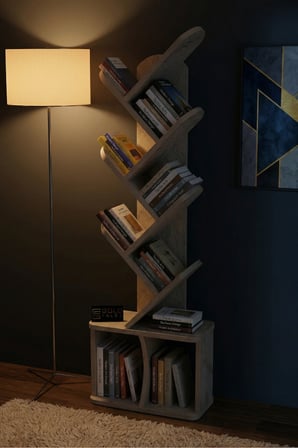 Yaprak Kitaplık Suntalam Ekru 45x132