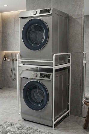 Çamaşır Makinesi Rafı Metal Beyaz 66 cm