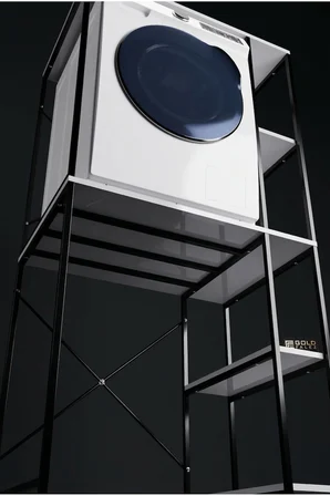 Çamaşır Makinesi Dolabı Yan Raflı Dolap Metal Banyo Organizer Çok Katlı Düzenleyici 264 Siyah