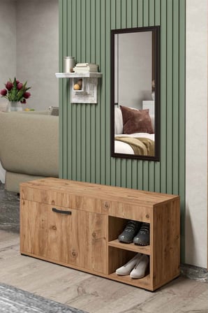 Ayakkabılık Dolabı Kahverengi 90 cm