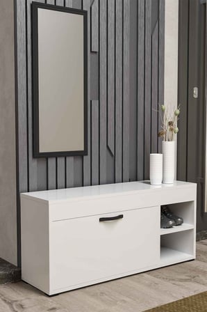 Ayakkabılık Dolabı Beyaz 90 cm