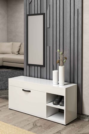 Ayakkabılık Dolabı Beyaz 90 cm