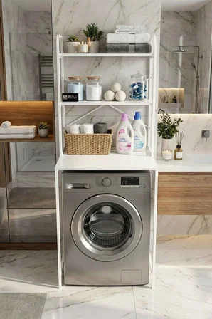 Çamaşır Makinesi Üstü Raf Beyaz 70 cm