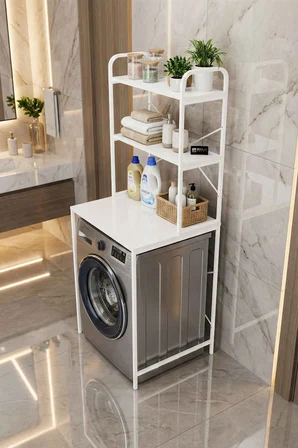 Çamaşır Makinesi Üstü Raf Beyaz 70 cm