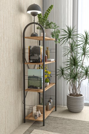 Metal Kitaplık Kahverengi 150 cm