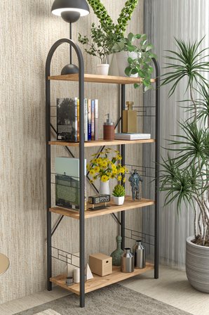 Metal Kitaplık Kahverengi 150 cm