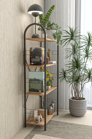 Metal Kitaplık Kahverengi 150 cm