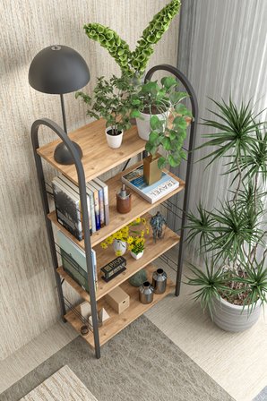Metal Kitaplık Kahverengi 150 cm