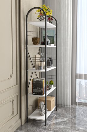 Metal Kitaplık Beyaz 180 cm