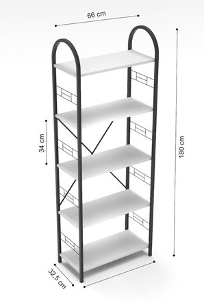 Metal Kitaplık Atlantik Çam 180 cm