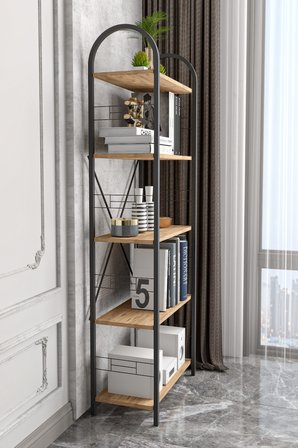 Metal Kitaplık Atlantik Çam 180 cm