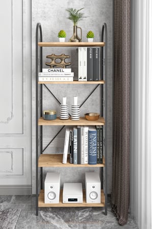 Metal Kitaplık Atlantik Çam 180 cm